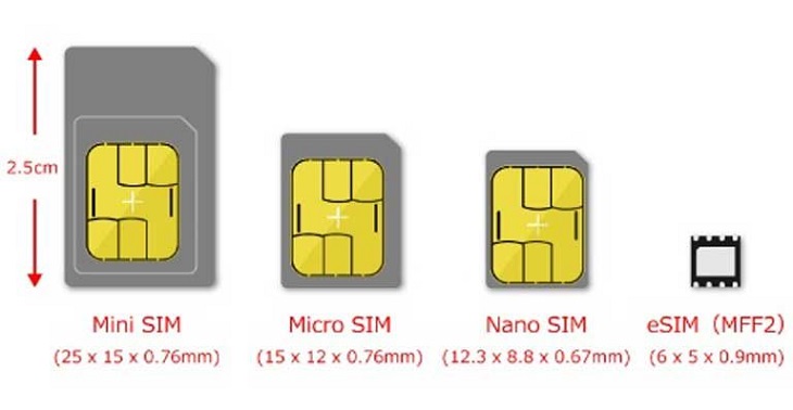 Các phiên bản SIM có mặt trên thị trường hiện nay